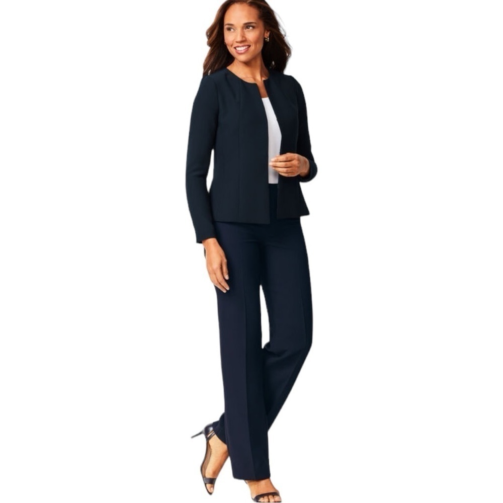 Talbots Seasonless Crepe Trouser Pants in Black Size 14